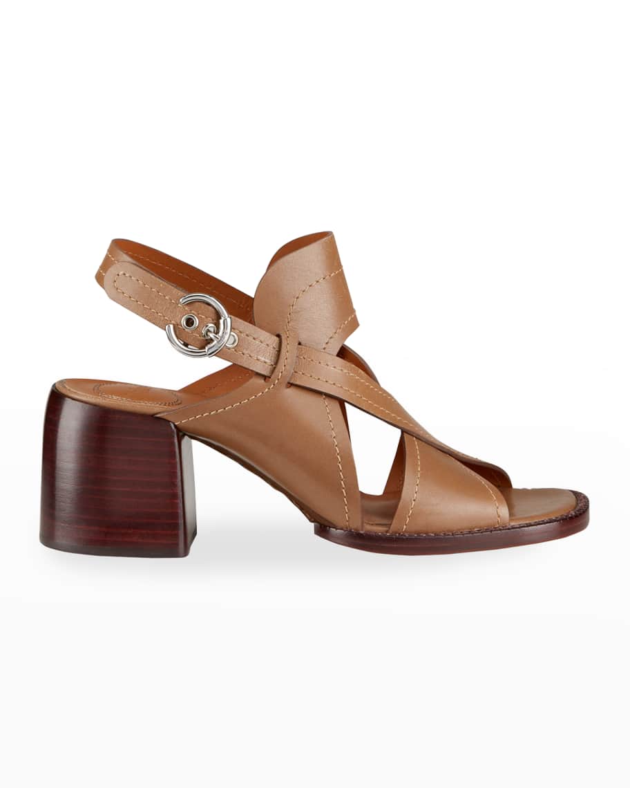 Chloe Gaile 60mm Leather Slingback Sandals Neiman Marcus