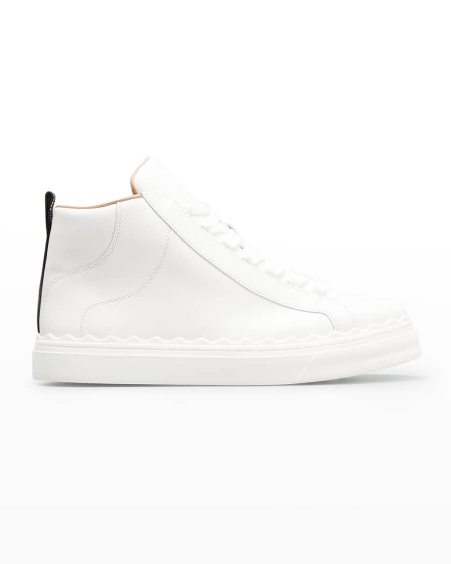 スニーカー CHLOE LAUREN HIGH-TOP SNEAKERS Chloé - Lauren Beige Lace High Top Sneaker | Mitchell Stores
