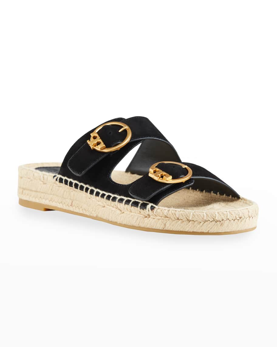 Tory Burch Selby Double-Buckle Espadrille Flat Sandals | Neiman Marcus