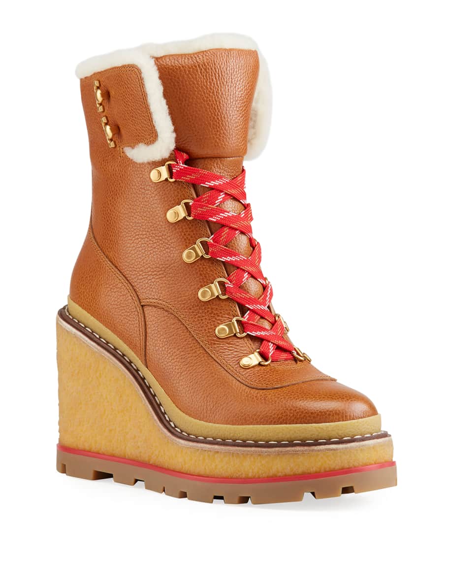 Louis Vuitton Puffer Wedge Lace-Up Boots