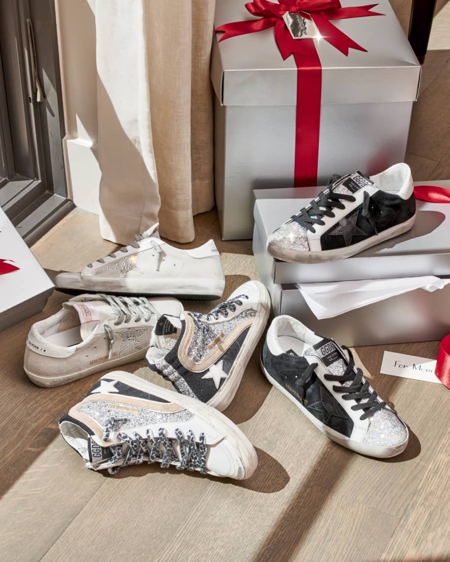 Superstar swarovski crystal suede sneakers clearance