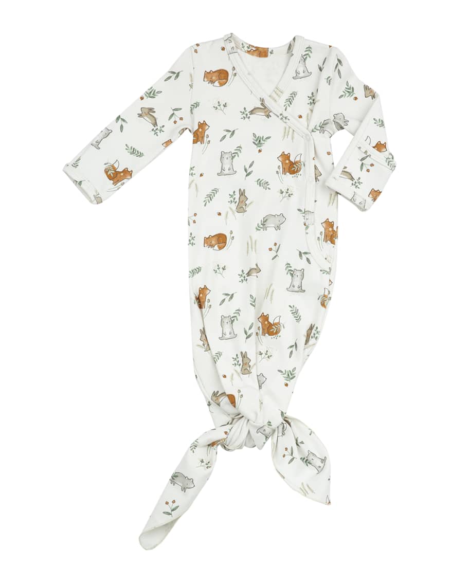 Angel Dear Kid's Delicate Woodland Knotted Gown, Size 03M Neiman Marcus