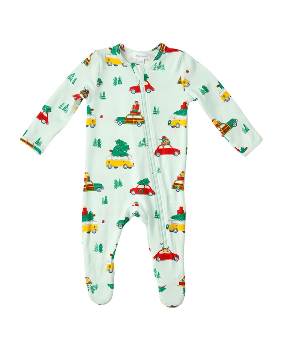 Angel Dear Boy's Tree On Cars ZipUp Footie Pajamas, Size Newborn24M