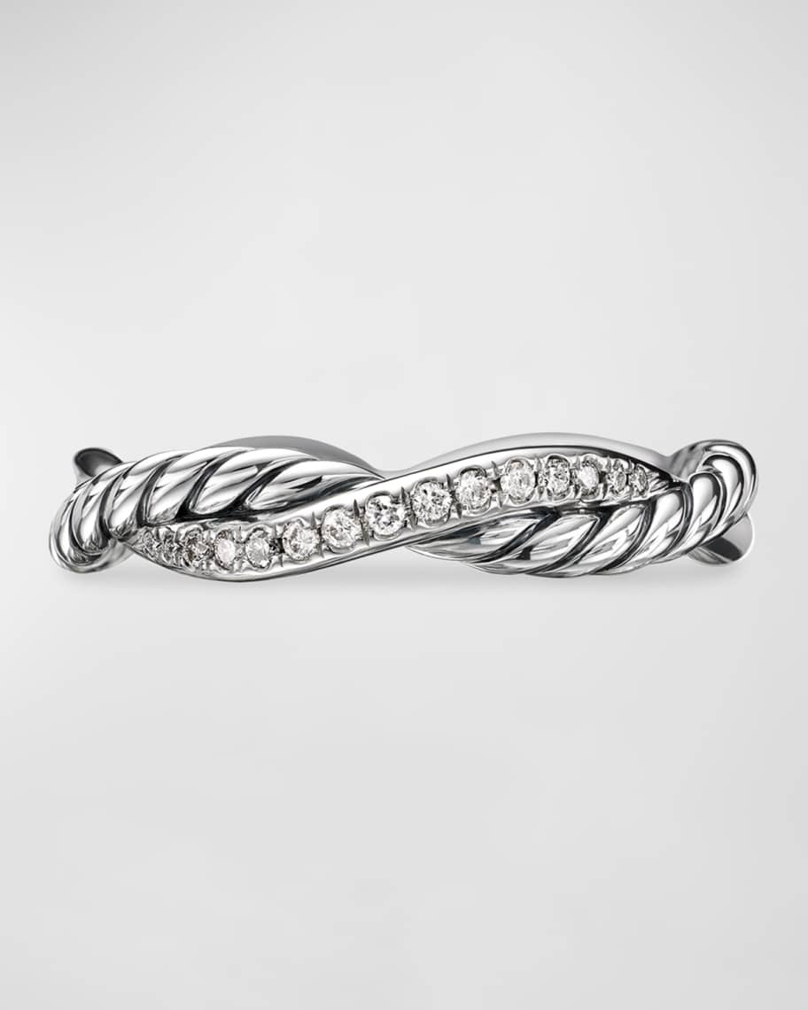 David Yurman Petite Infinity Twisted Ring with Pave Diamonds