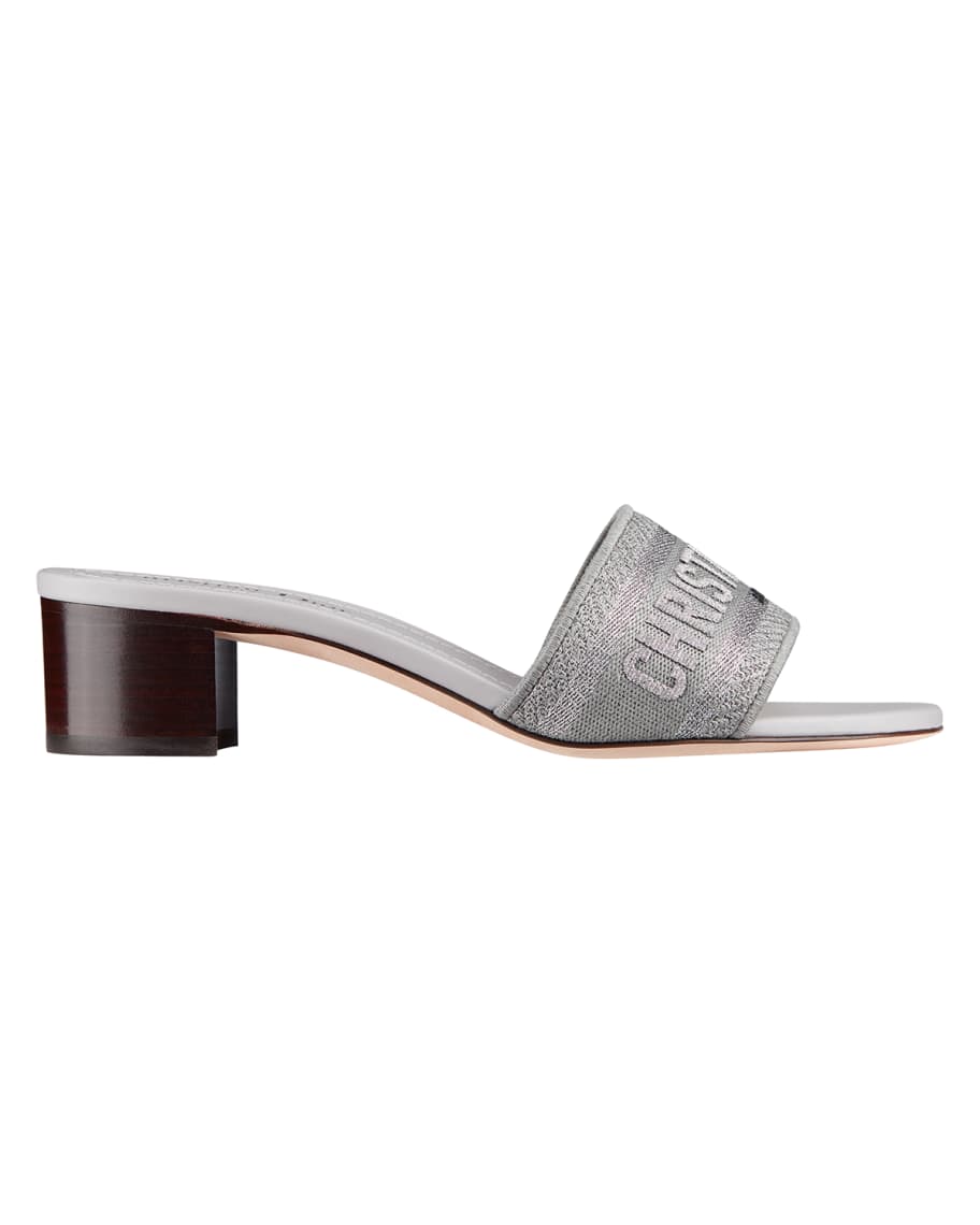 Dior D Way Embroidered Logo Flat Sandals Neiman Marcus