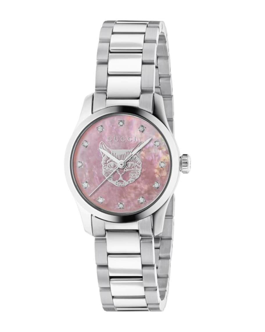 LOUIS VUITTON Stainless Steel Rubber Diamond Mother of Pearl 34mm