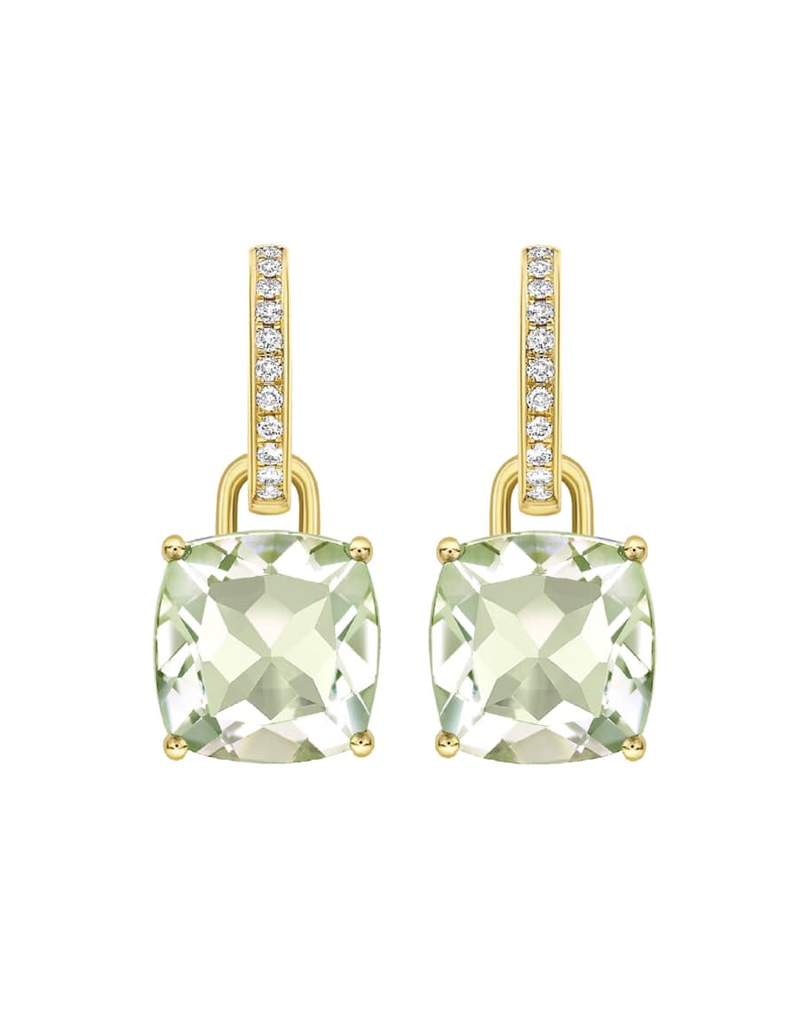 Kiki McDonough Kiki Classics 18k Gold Diamond Green Amethyst Earrings ...