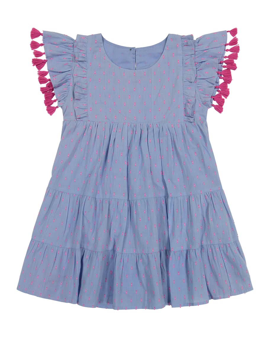 Mer St Barth Girl's Sophie Embroidered Tassel Dress, Size 2-10 | Neiman ...