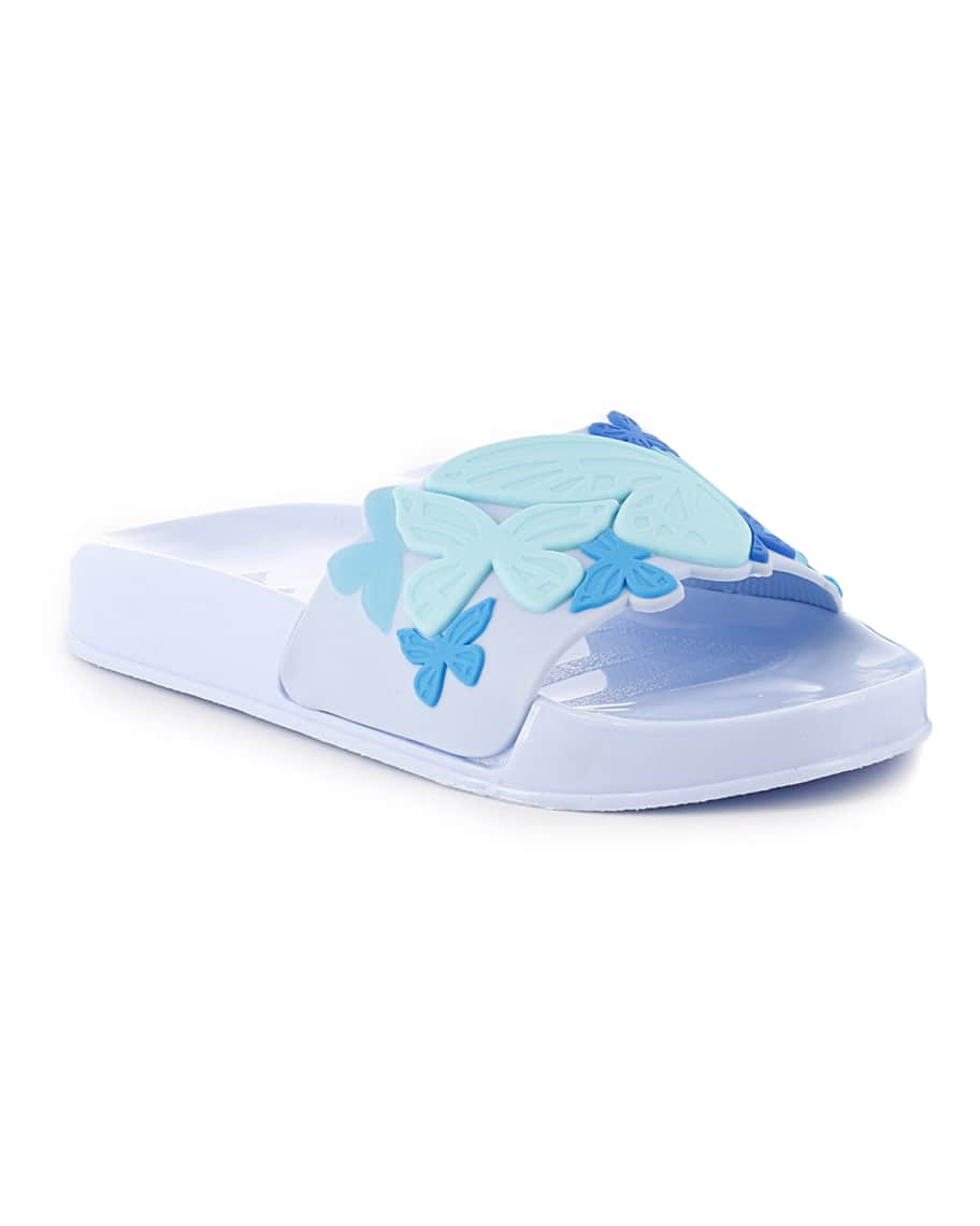 Sophia ster Girl's Butterfly Jelly Pool Slide Sandals, Blue, Toddler