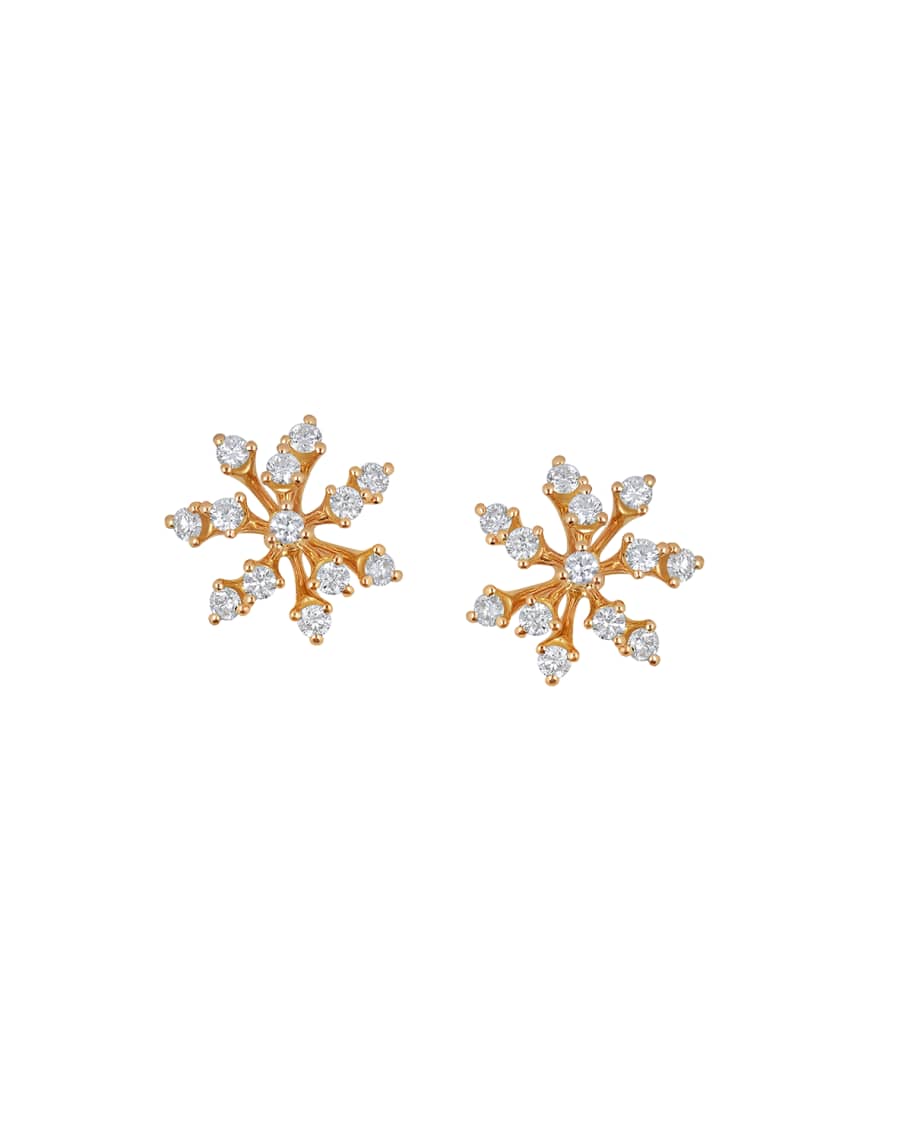 Hueb Luminus 18k Pink Gold Multi-Diamond Stud Earrings | Neiman Marcus
