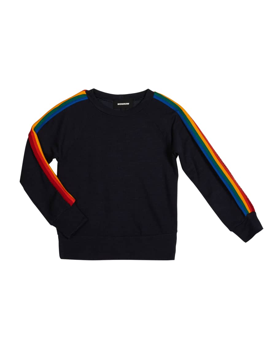 Monrow rainbow stripe sweatshirt sale