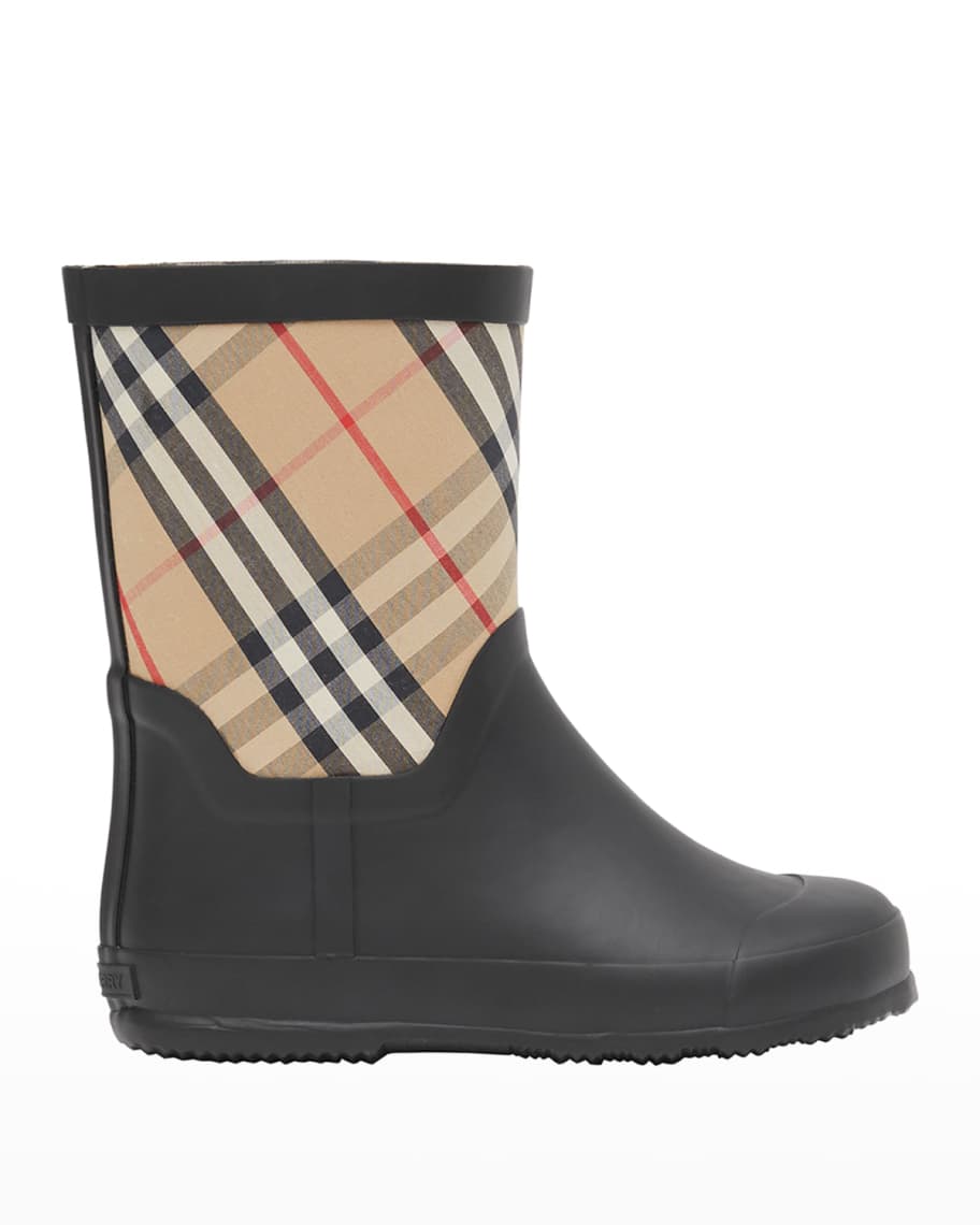 Veroorloven helpen blad Burberry Ranmoor Vintage Check Rain Boots, Toddlers | Neiman Marcus