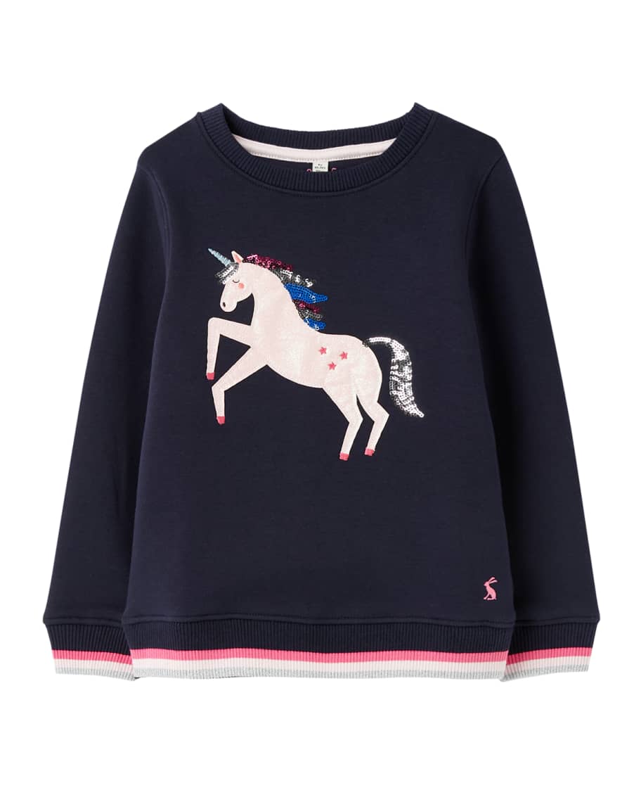 Joules Girl s Mackenzie Embellished Unicorn Star Sweater Size 2