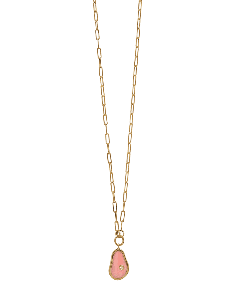 Pamela Love Pillar II Pink Opal Inlay Pendant Necklace | Neiman Marcus