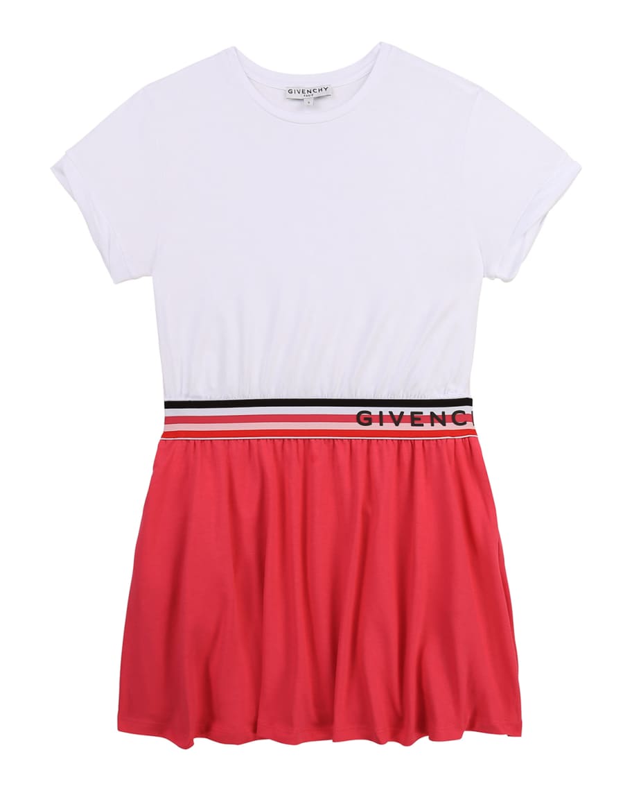 Givenchy Girl's TwoTone Striped Logo Dress, Size 1214 Neiman Marcus