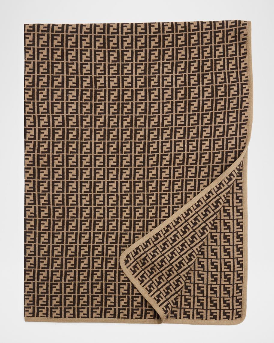 Fendi Allover FF Logo Jacquard Baby Blanket | Neiman Marcus