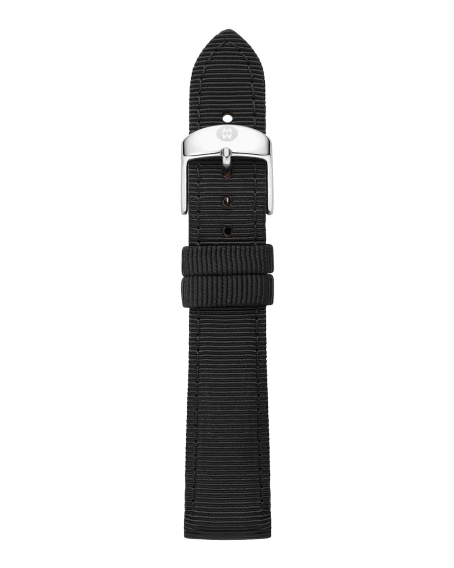 MICHELE 18mm Grosgrain Watch Strap, Black Neiman Marcus