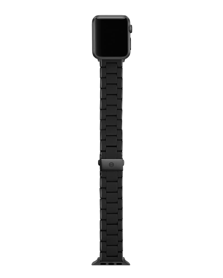 Image 3 of 5: 38/40mm Silicone-Wrapped Bracelet Band for Apple Watch, Black