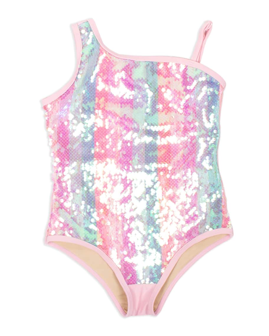 Shade Critters Girl's Sequin Embellished One-Piece Swimsuit, Size 3-10 ...