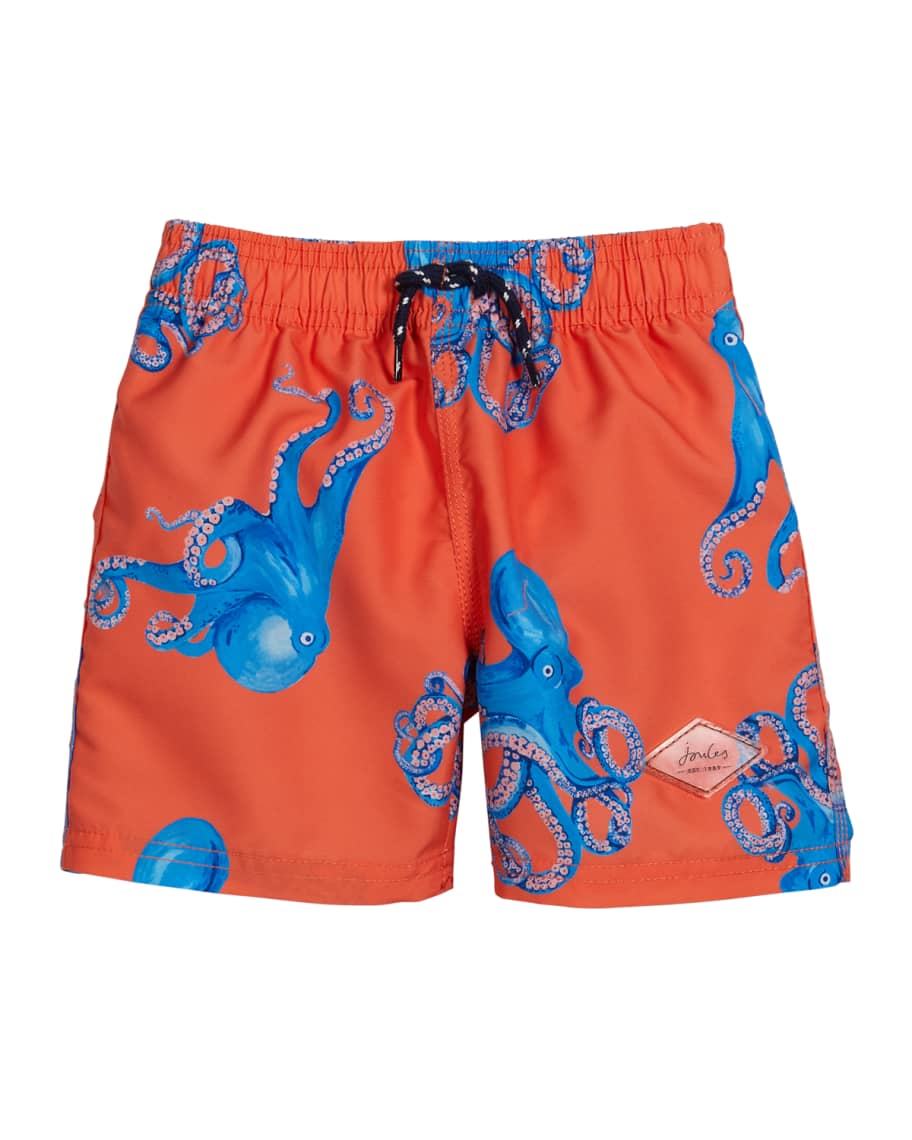 Joules Boy's OctopusPrint Swim Trunks, Size 26 Neiman Marcus