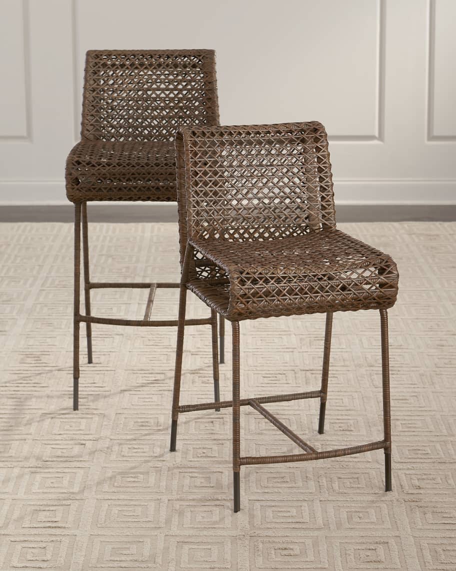 Cameron Rattan Stools Neiman Marcus