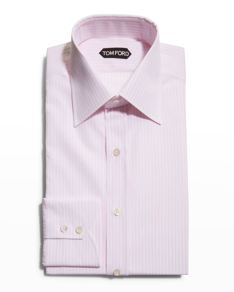 TOM FORD Men's Track-Stripe Dress Shirt | Neiman Marcus