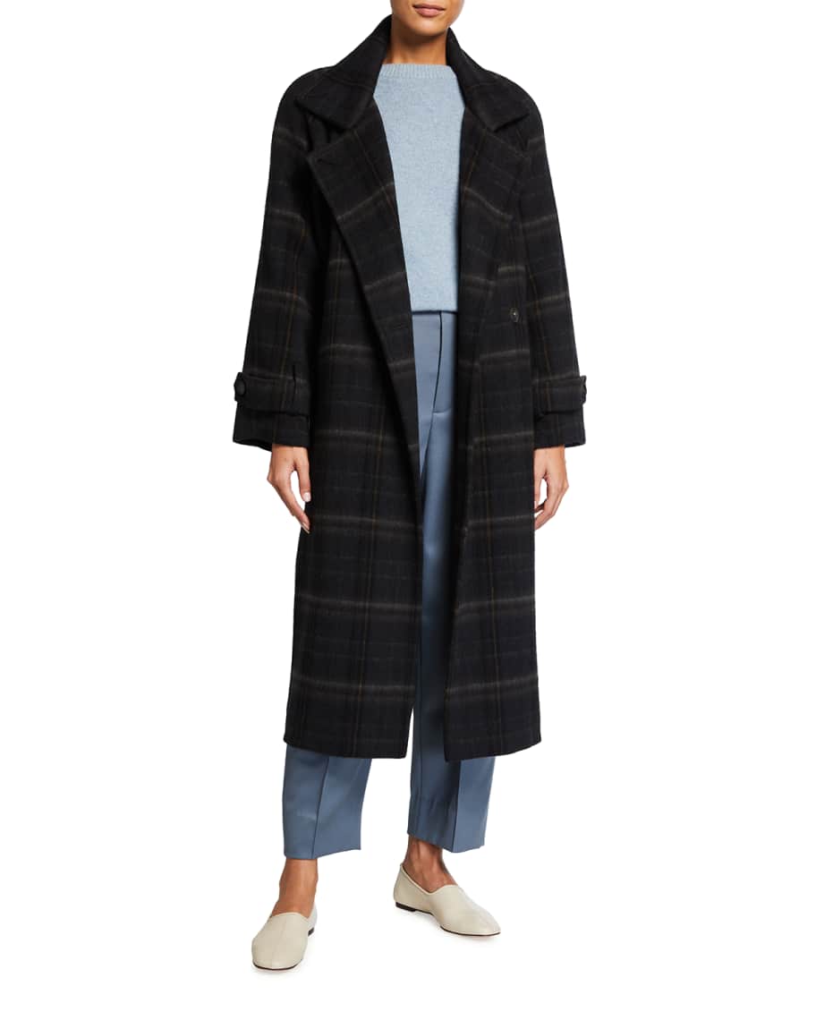 Vince Modern Plaid Coat Neiman Marcus