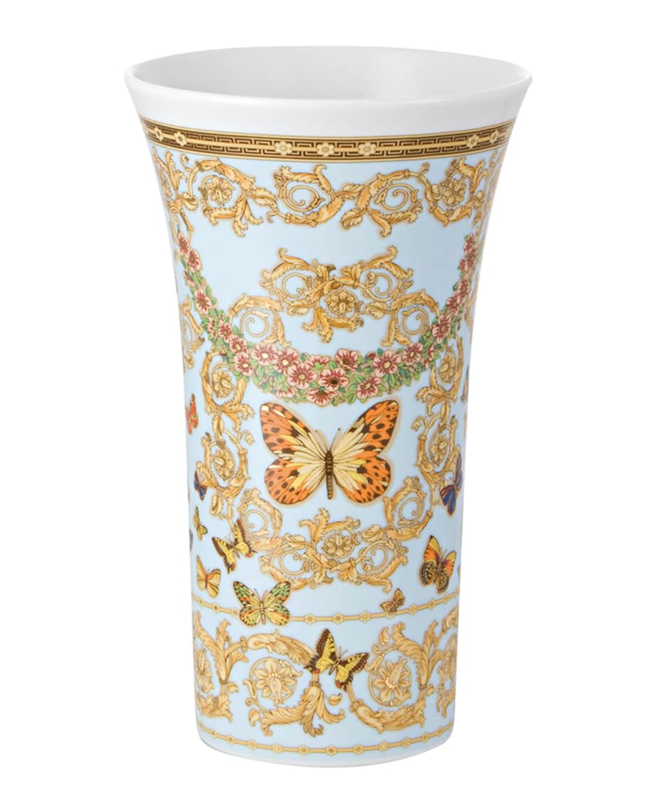 Versace Butterfly Garden 10.25" Vase Neiman Marcus