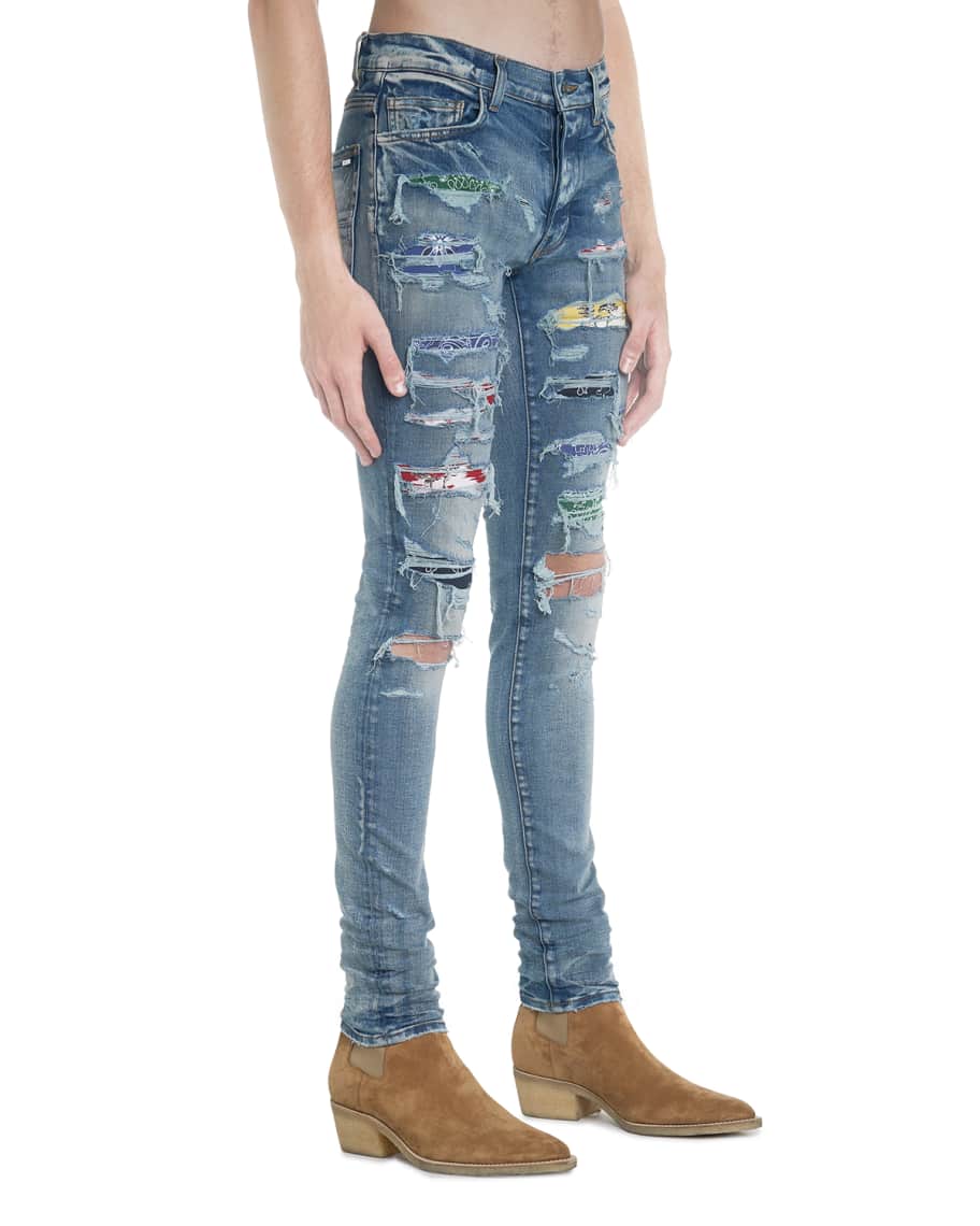 jeans with rainbow stripe