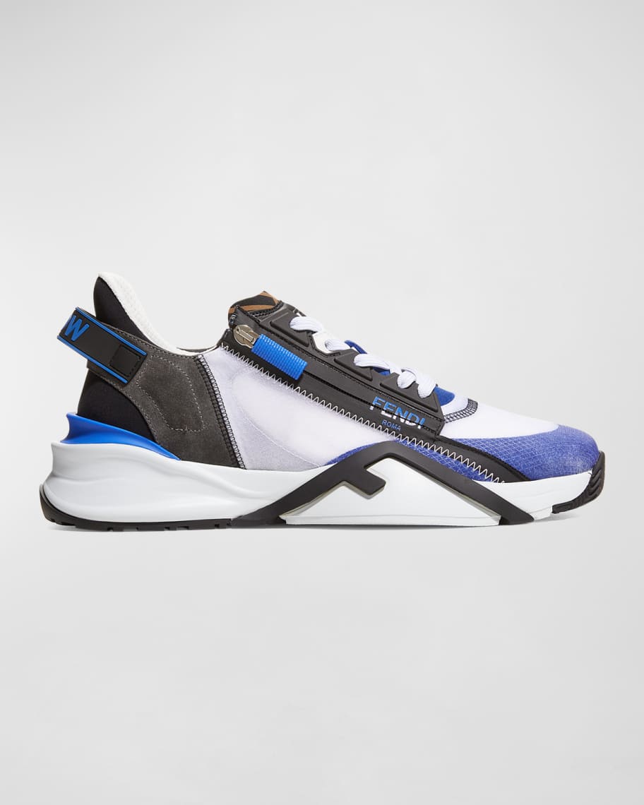 Fendi Men's Mix-Media Zip Runner Sneakers | Neiman Marcus