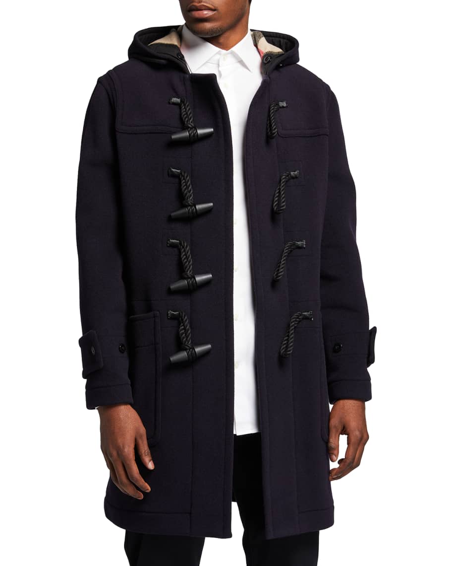 Burberry check lined duffle coat clearance