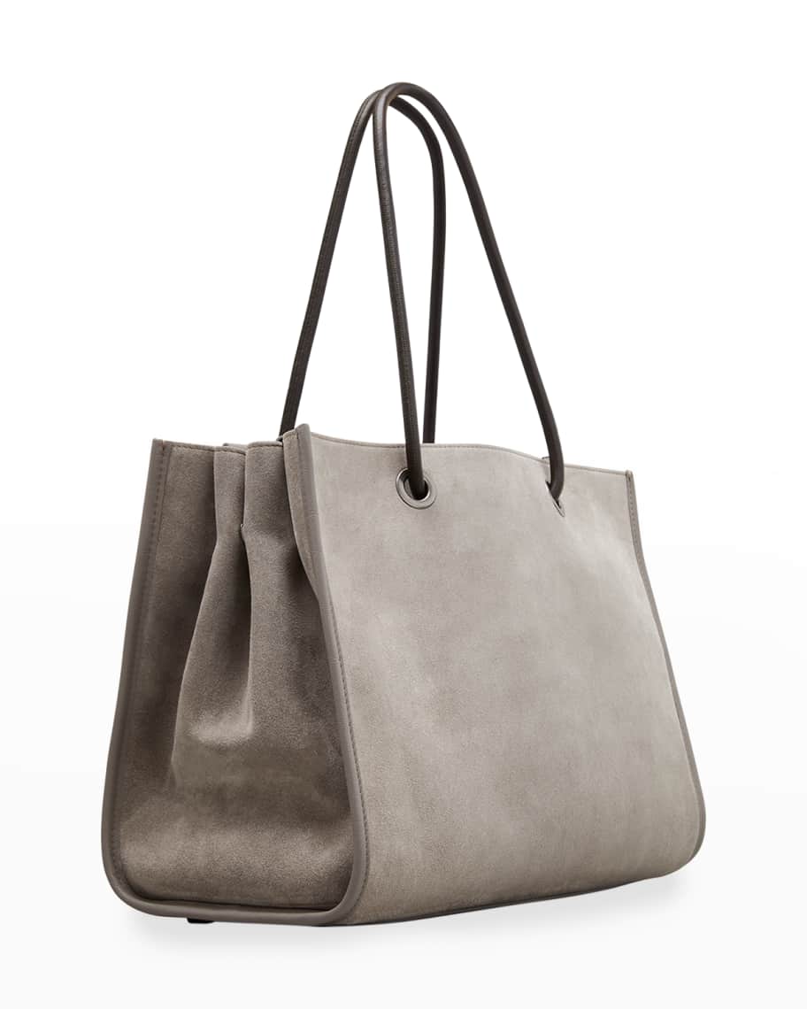 Brunello Cucinelli Suede Multi-Pocket East-West Tote Bag | Neiman Marcus