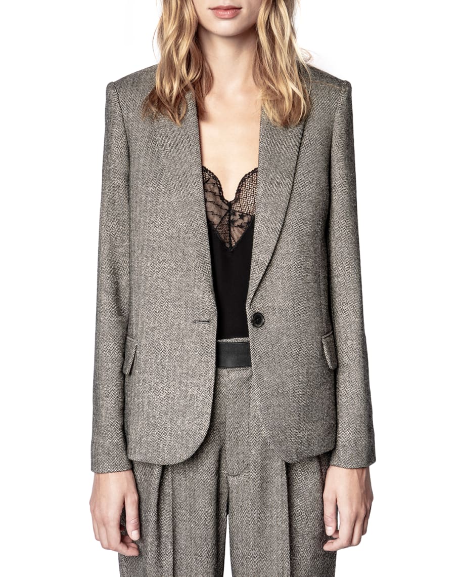 Zadig Voltaire Victor Lurex Blazer Jacket Neiman Marcus