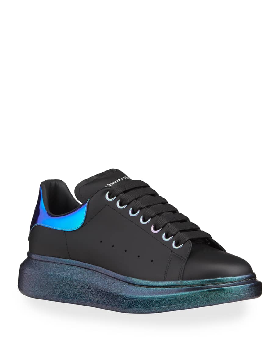 Alexander McQueen Men's Oversized Reflective Metallic Leather Sneakers