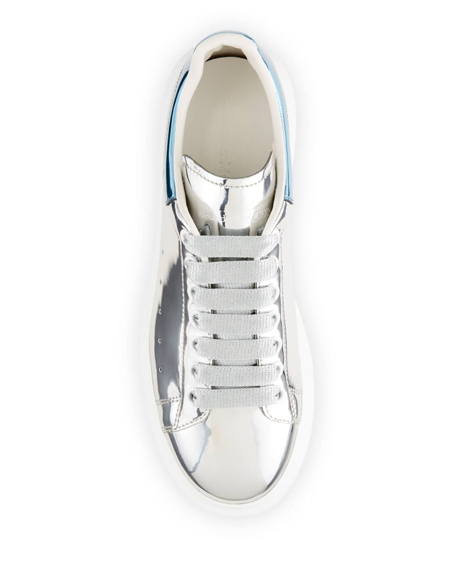 alexander mcqueen metallic leather sneakers