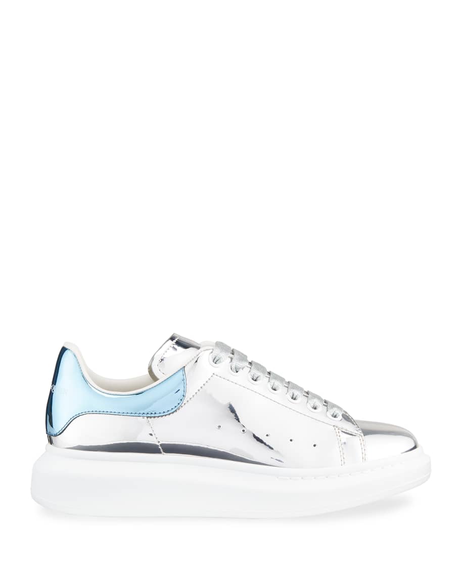 alexander mcqueen metallic leather sneakers
