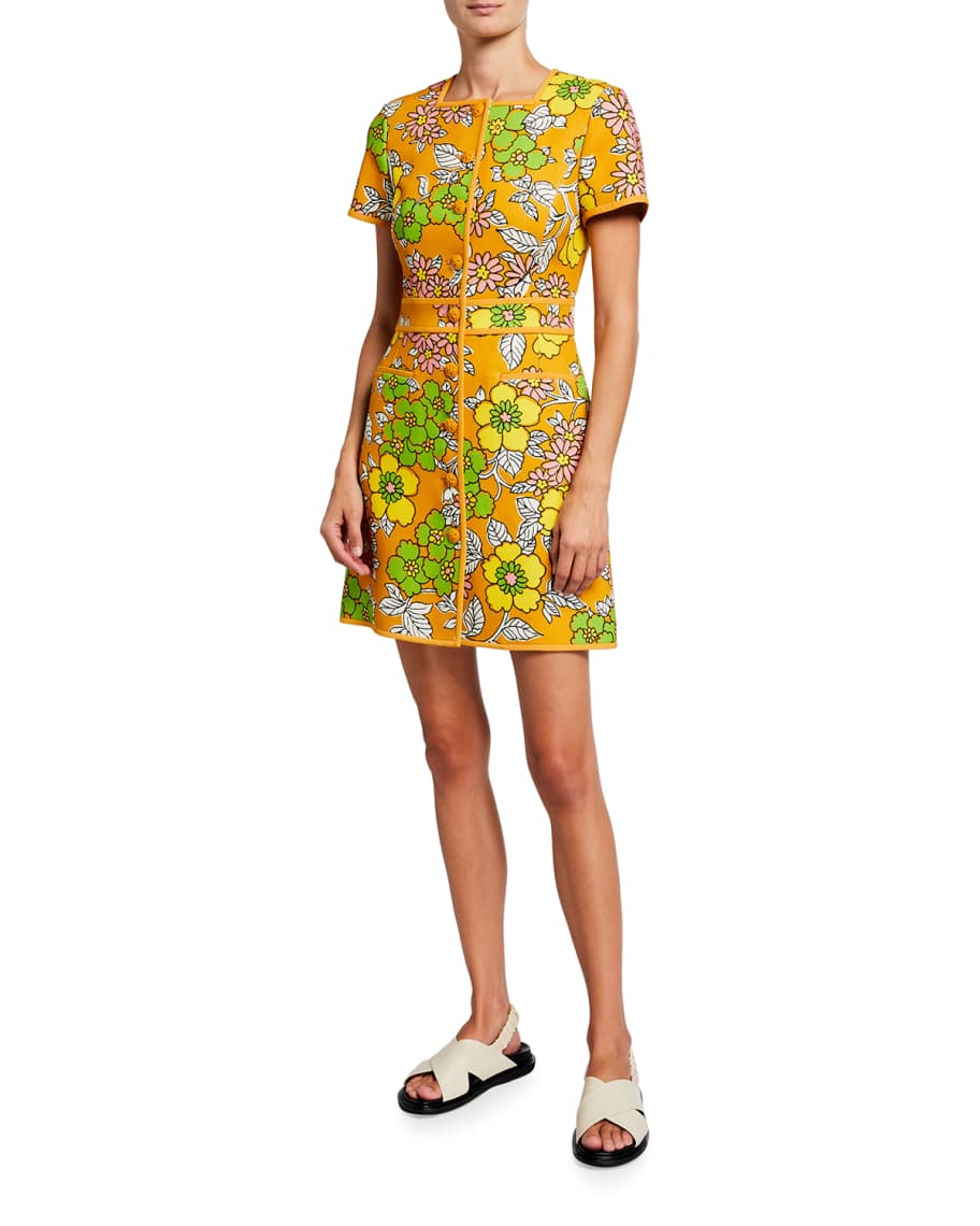 Tory Burch Nadia Wallpaper Floral Dress | Neiman Marcus