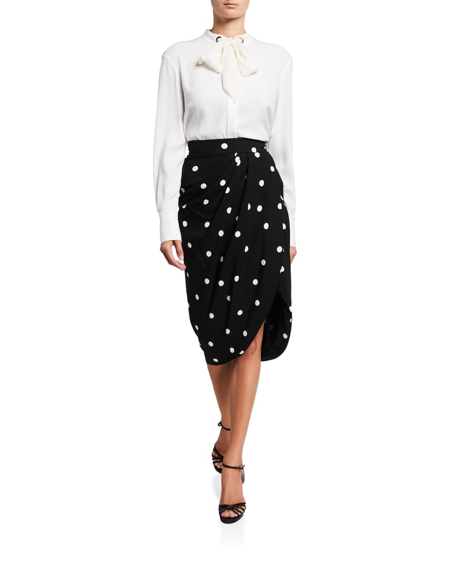 Dolce Gabbana Polka Dot Wrap Skirt Neiman Marcus