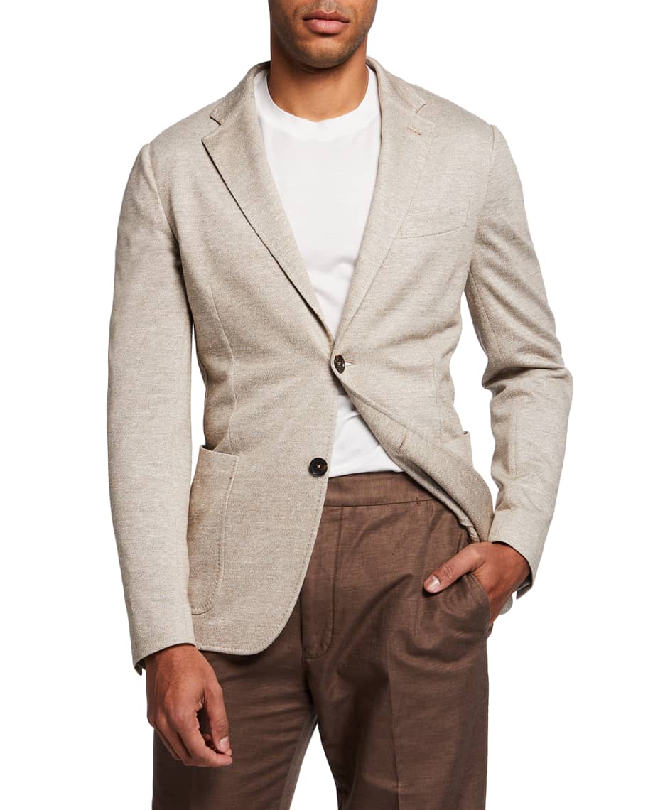 ZEGNA Men's Melange Linen-Cotton Sport Jacket