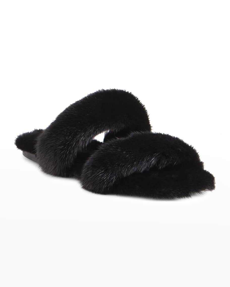 Saint Laurent Mink Fur Sandals