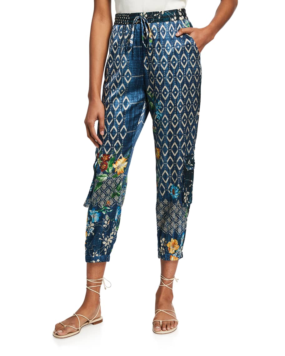 silk cargo joggers