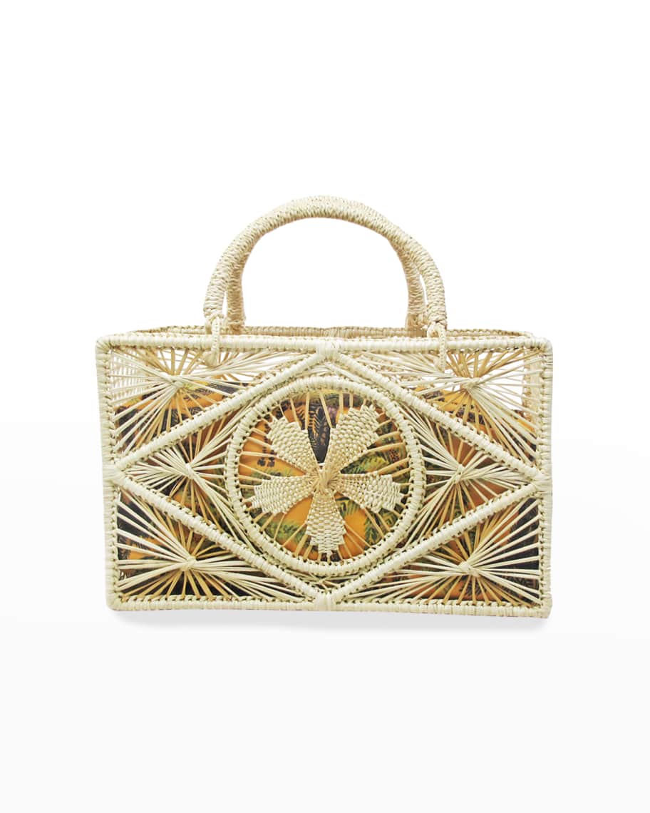 Sensi Studio Square Cutout Straw TopHandle Basket Bag Neiman Marcus