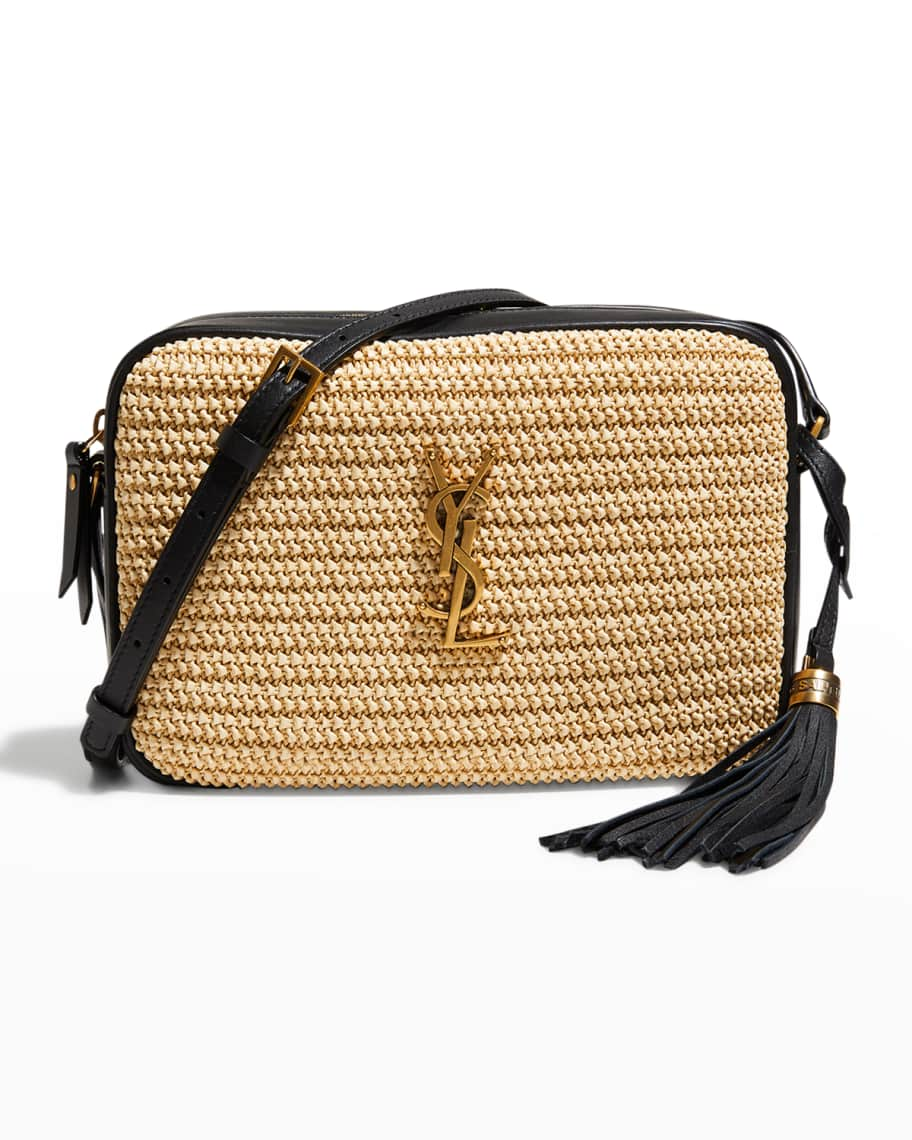 Burberry Beige raffia envelope with monogram