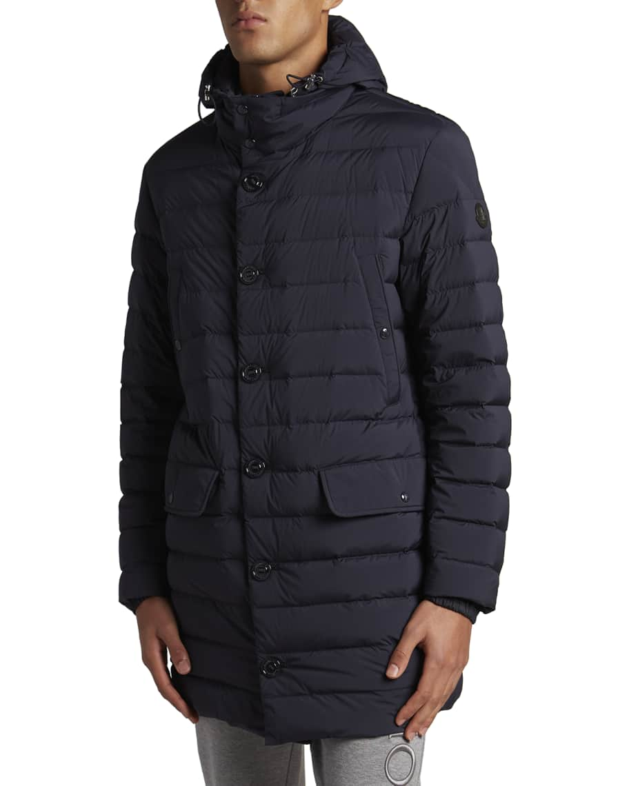 Moncler Men's Arnaud Long Hooded Puffer Jacket | Neiman Marcus