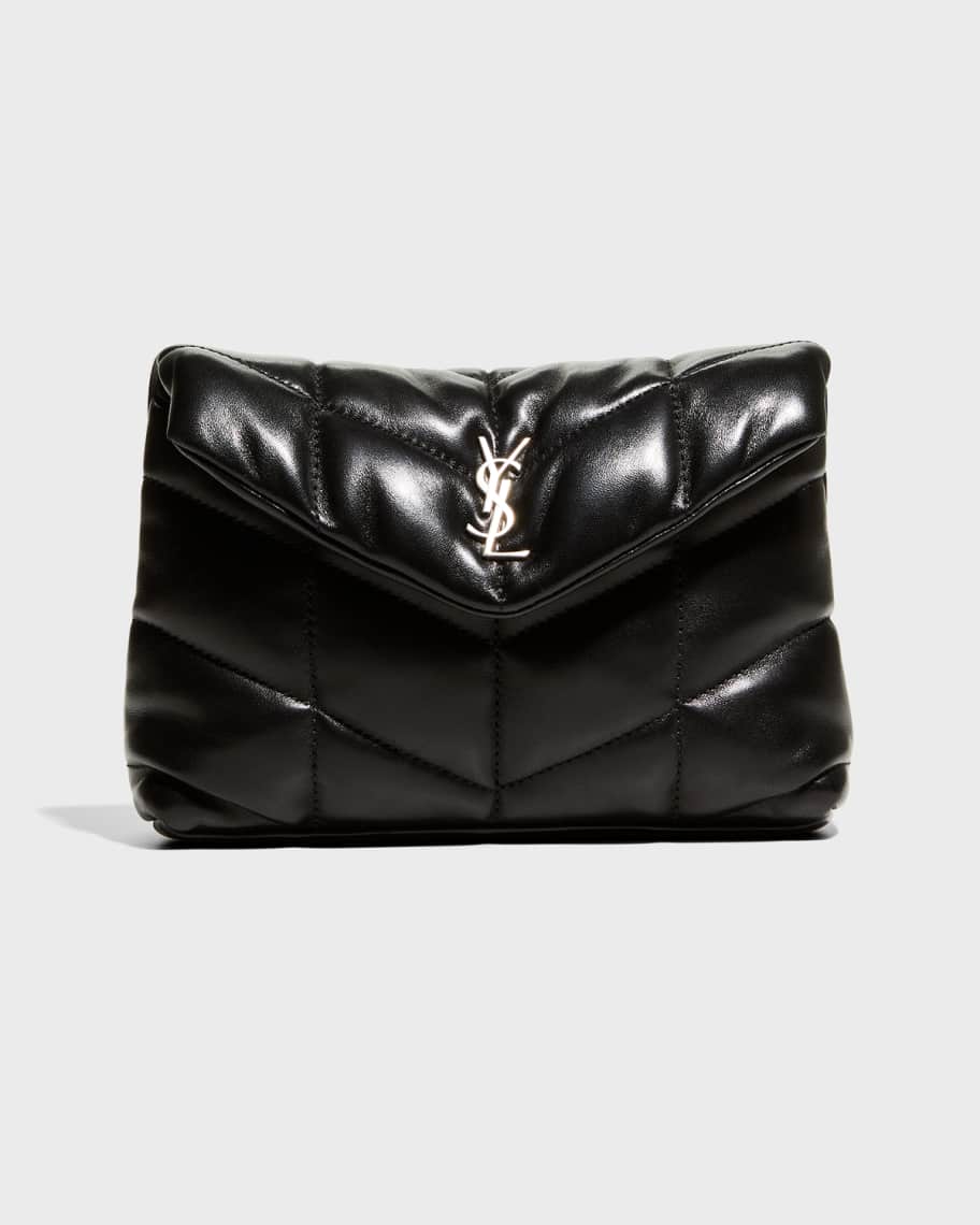 Saint Laurent Loulou Quilted Puffer Pouch Clutch Bag
