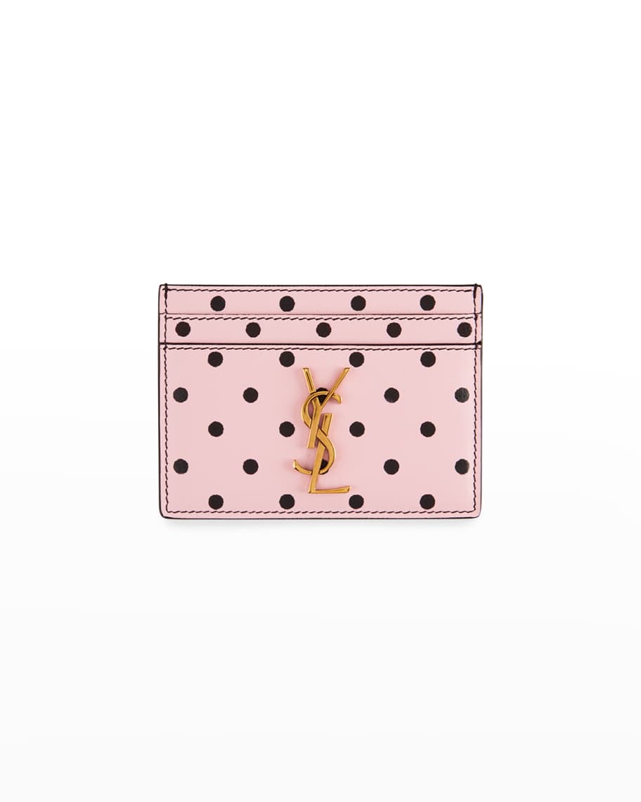 Ysl polka dot card holder clearance