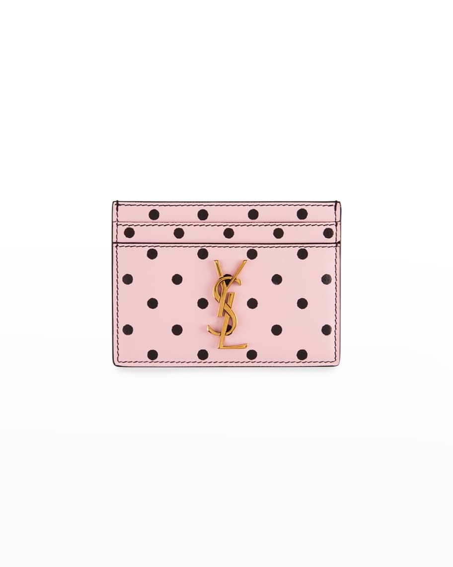 Saint Laurent Monogram Quilted Cardholder - Pink