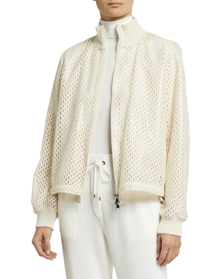 Moncler Pulcherrima Perforated Jacket | Neiman Marcus