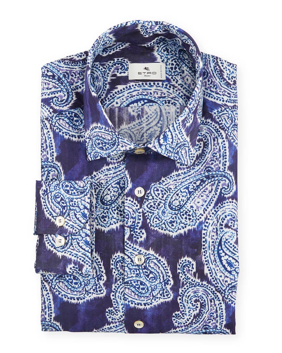 Etro Men's Washed Paisley Dress Shirt | Neiman Marcus