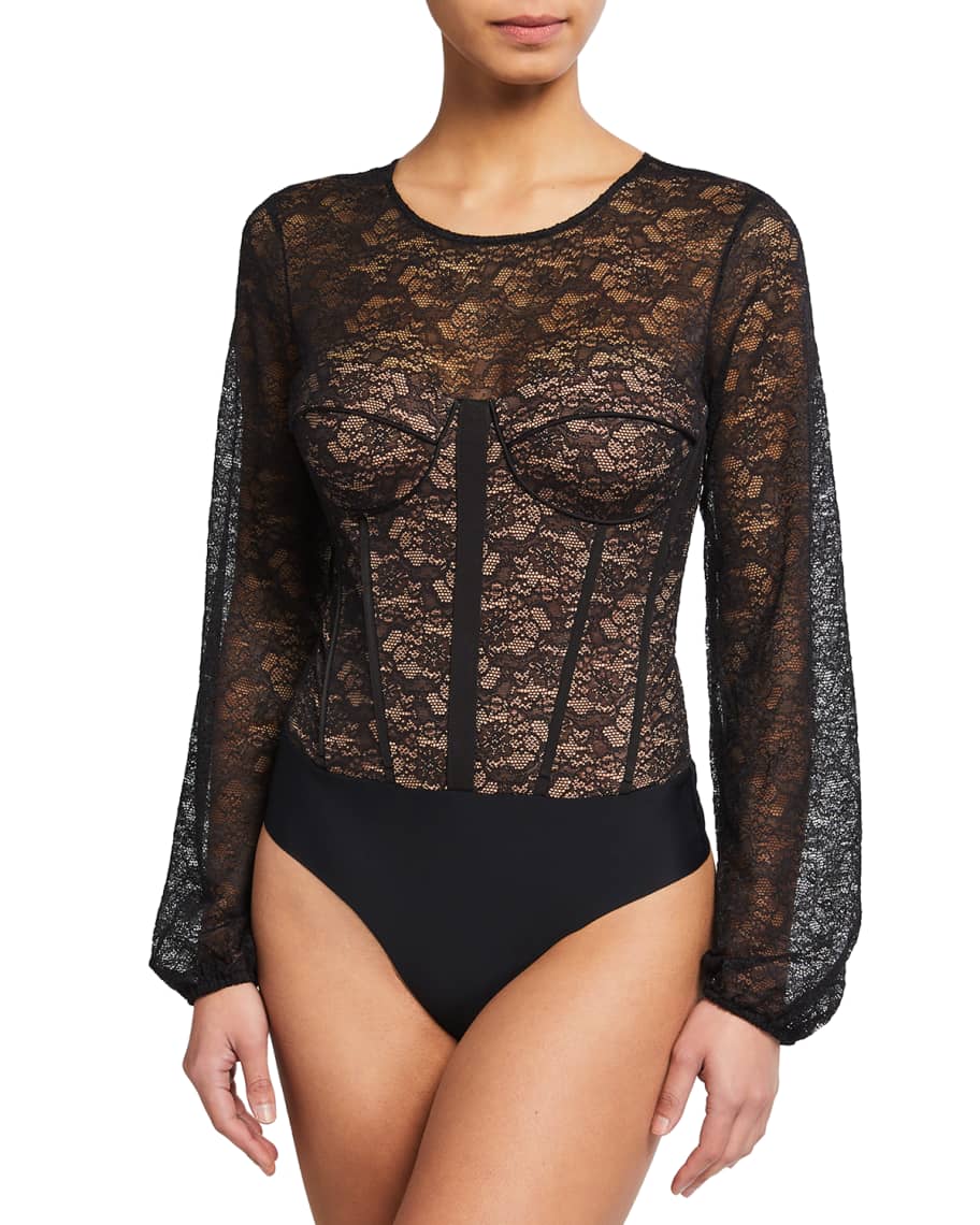 Cami Nyc Briar Corset Lace Bodysuit Neiman Marcus